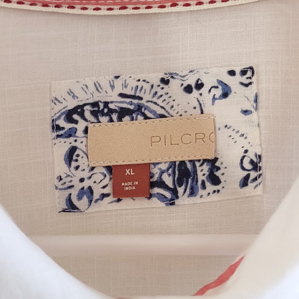 Anthropologie Pilcro Embroidered White Classic Shirt Retro Art Whimsy Size XL - Picture 6 of 16